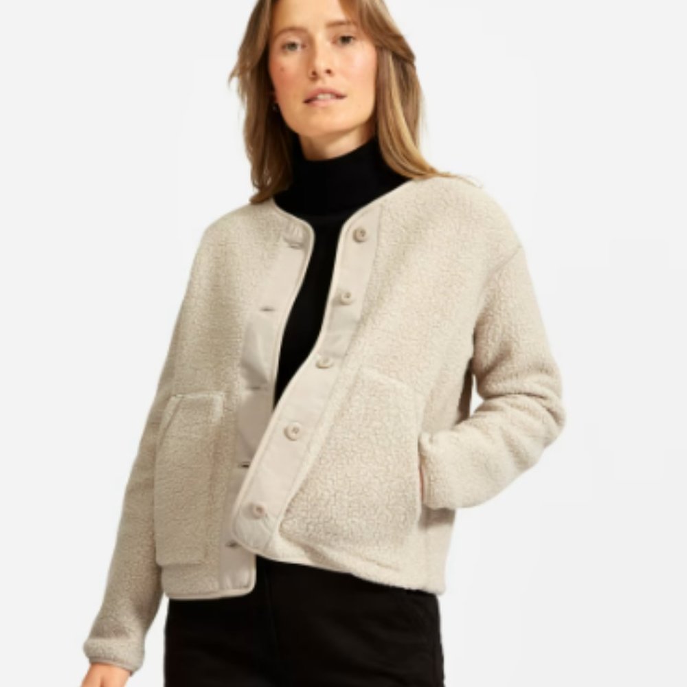 Everlane ReNew Teddy Liner in Oatmeal, Size XS